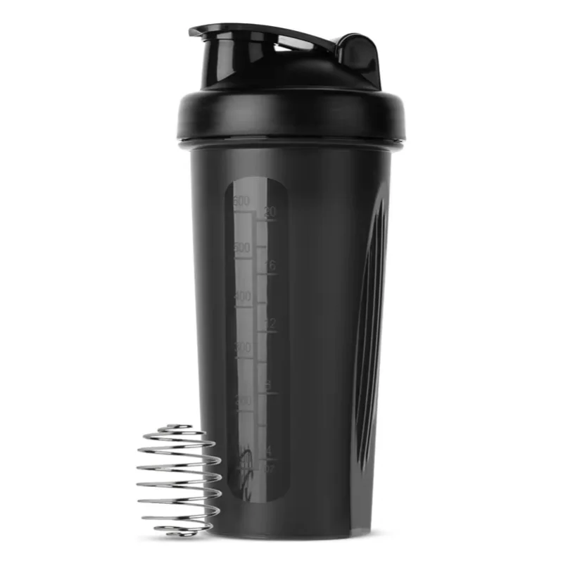 600ml/20oz Sports Shake Cup with Metal Stirring Ball - Perfect for Protein Powder Mixing and Hydration on the Go