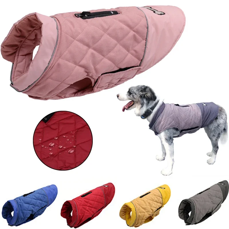 Winter Warm Dog Clothes Waterproof Reversible Pet Jacket for Small Medium Large Dog Coat French Bulldog Vest Labrador Costumes