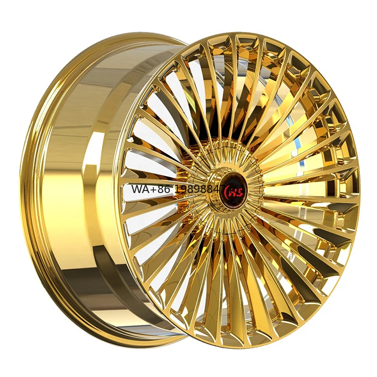 

1-piece Forged Wheels 18 19 20 21 22 23 24Inch Muti-spokes Design Chrome Golden Aluminium Alloy Forged Rims for benz Cadillac