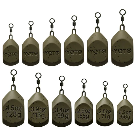 Carp Fishing Square Lead with Swivel Anti Tangle Stable Bottom Hold Strong Fishing Weight for Carp Angling