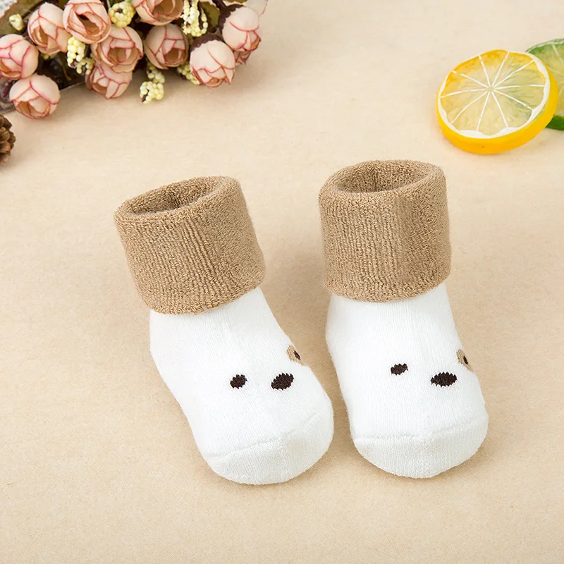 Winter Autumn Baby Socks Striped Terry Thicken Warm Slippers Cotton Socks for Girls Boys Newborn Infant Floor Sock