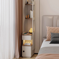 Librero Bedroom Nightstand Mobile Luxury Storage Drawers Bedside Table Wood Trendy Organizer Smart Mesa De Noche Home Furniture