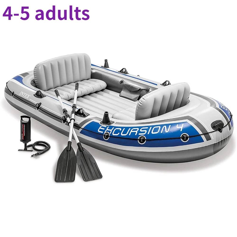 With Paddle and Air Pump 4-5 People Touring Inflatable Boat Adventure Kayak Outdoor Swimming Pool Camping Fishing Boat