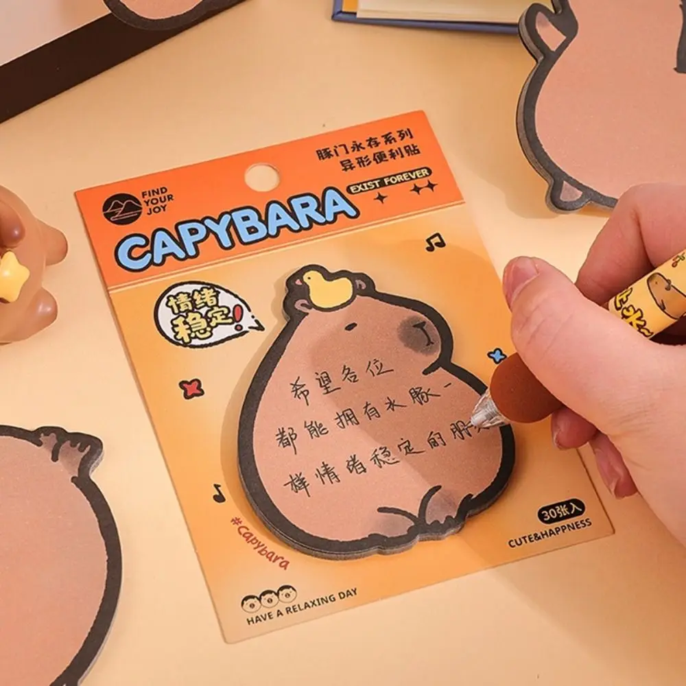 Writing Pad Kawaii Capybara Memo Pad Sticky Notes Cute Note Paper Cartoon Message Paper Note Pad Sticker