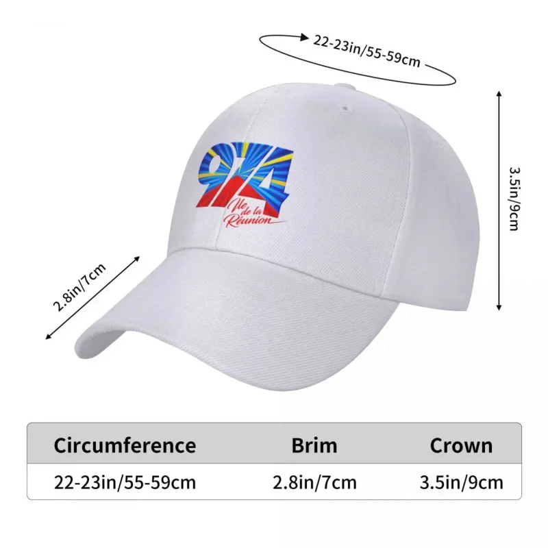 Custom 974 Reunion Island Logo Baseball Cap Sun Protection Adjustable Reunionese Proud Dad Hat Summer Caps Snapback Hats