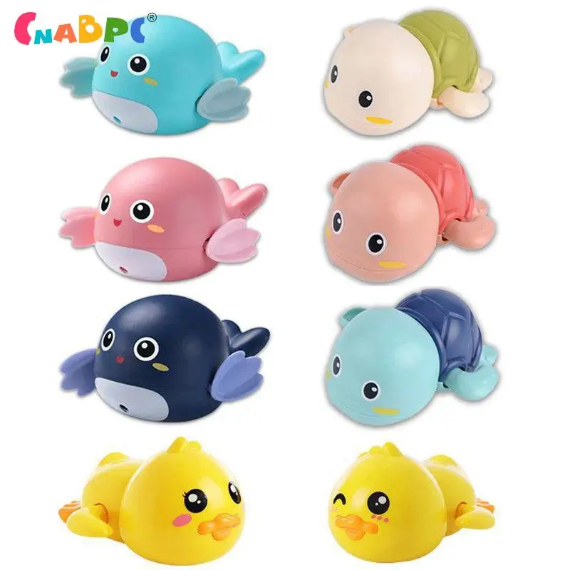 Baby Bath Toys Pool Beach Classic Chain Clockwork Water Toy Bathing Duck Turtle Dolphin For Kids Water Playing Toy