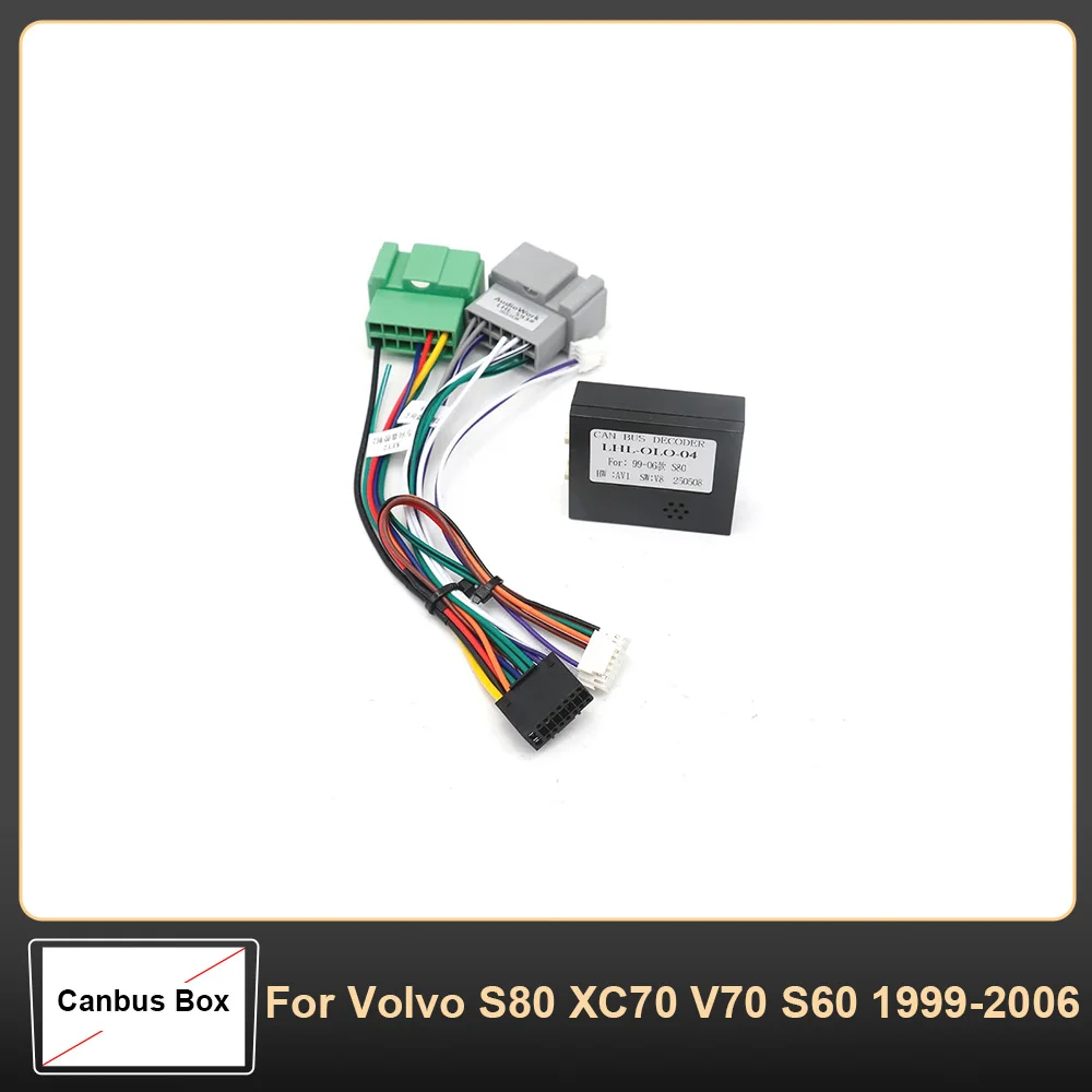 16Pin Car Wiring Harness Adapter Canbus Box Decoder Android Radio Power Cable For Volvo S80 XC70 V70 S60 1999-2006