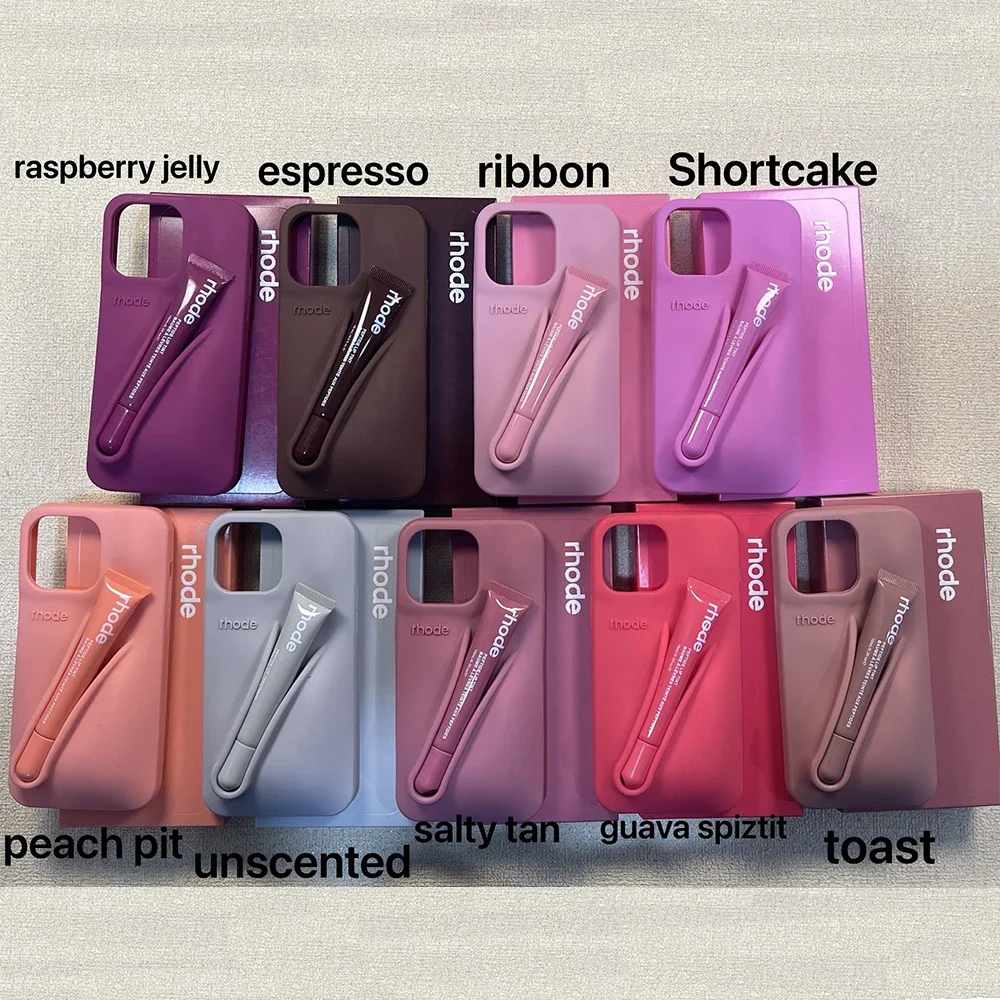 

Силиконовый чехол для телефона Rhode с 3D блеском для губ для iPhone 16 pro Max/Plus, мягкий противоударный милый косметический стиль 13, 14, 15 pro max для женщин