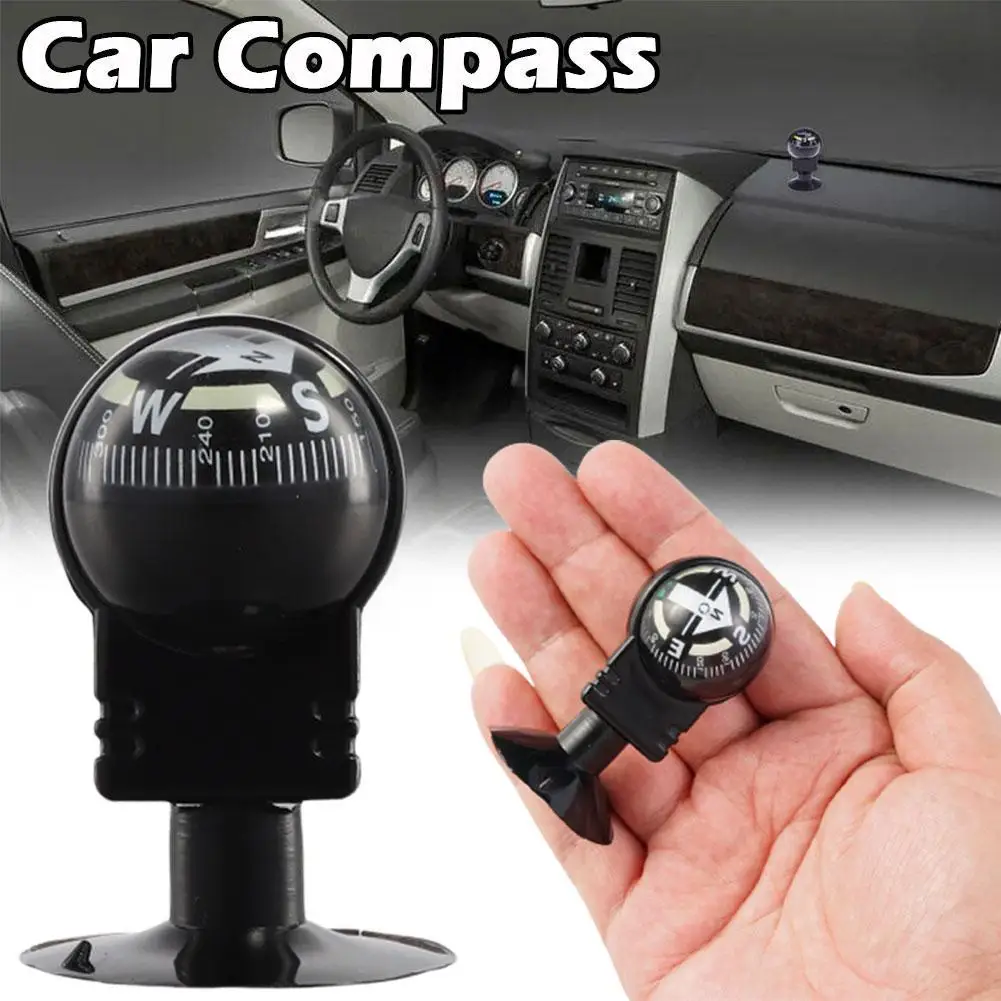 1 Pc Mini Car Compass Ball Universal Mini Car Compass Driving Car Interior Direction Camping Compass Guide Dashboard Instal Y5F1