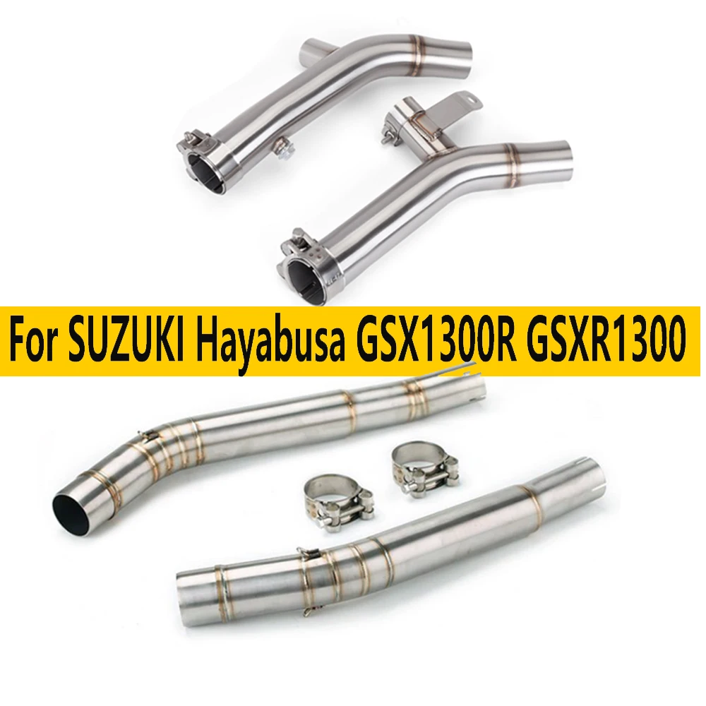 

51MM Motorcycle Exhaust Muffler Middle Link Pipe Tube Slip On For Suzuki Hayabusa GSX1300R GSXR1300 Hayabusa 1300CC 2008-2015