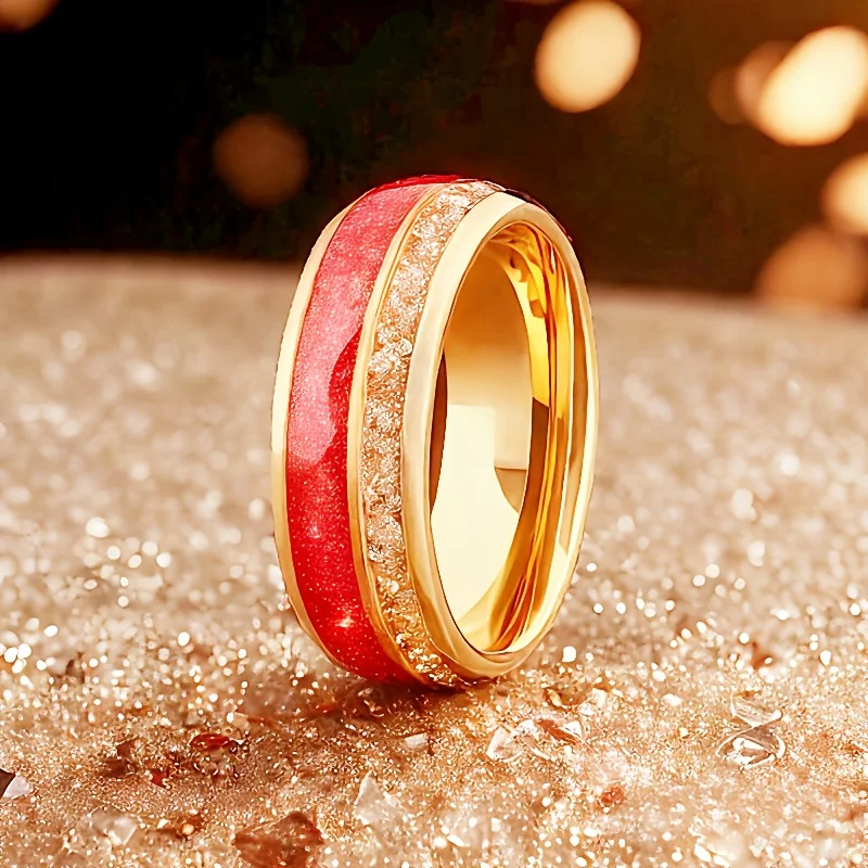 

boat base nebula ring 8mm Men's fashionable stainless steel ring wedding ring space ring dome polished personalized gift