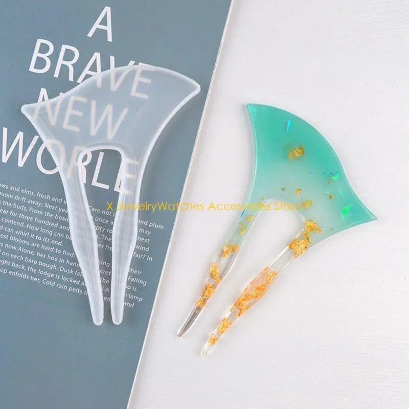 

31KD 3x Crystal Epoxy Resin Mold Antique Hairpin Chopsticks Silicone Mold Crafts