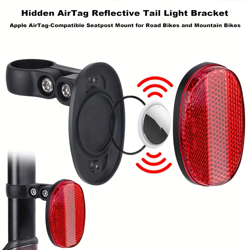 

1 Set of AirTag Bike Mounts, A Hidden Apple AirTag GPS Tracker Case, and High-quality Saddle Mounts Suitable for Mountain Bikes,