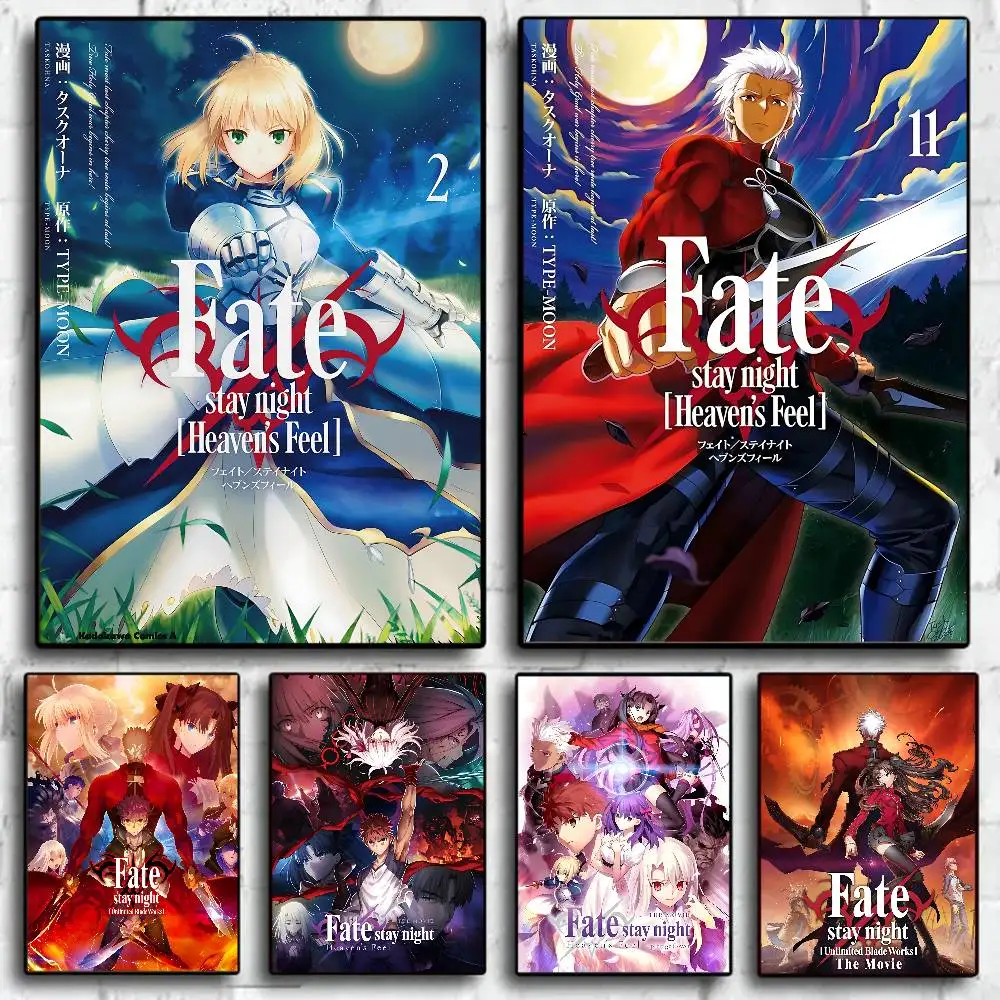 Text game F-Fate Stay Night anime Anime Posters Sticky Whitepaper Prints Posters Artwork Kawaii Room Decor