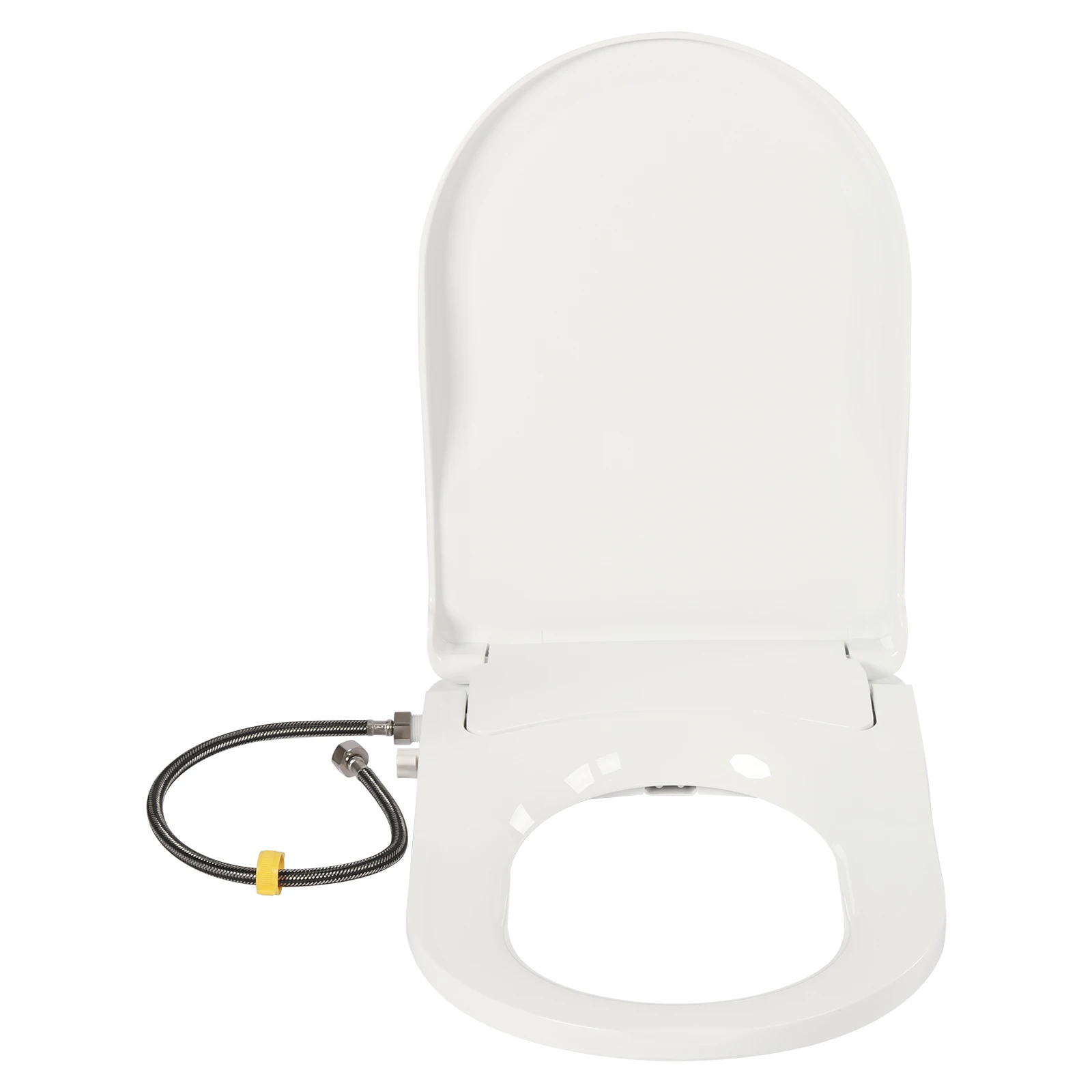 

Non-Electric D-Shape Bidet Toilet Seat with Dual Nozzle Fresh Water Spray Kit