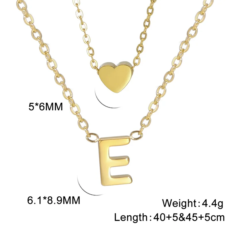 Mode Tiny Herz Initial Halskette Gold Silber Farbe Multilayer Brief Choker Halskette Für Frauen Charme Anhänger Schmuck Geschenk – Detail 24