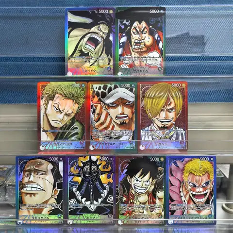 9Pcs One Piece Japanese Anime Collection Card OPCG Monkey D. Luffy Trafalgarlaw King Kozukloden Roronoa Zoro Game Cards Toys