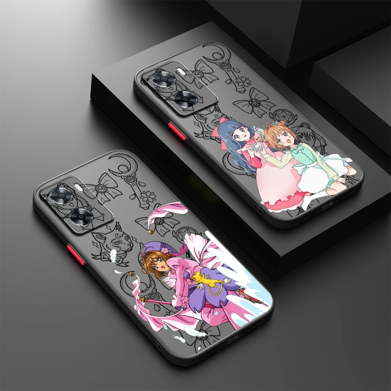 C-Cardcaptors Sakuras Cartoon Frosted Translucent For OPPO X5 X3 A54S A5 A94 A16 A53S A57 A74 A72 A96 A98 A78 5G Funda