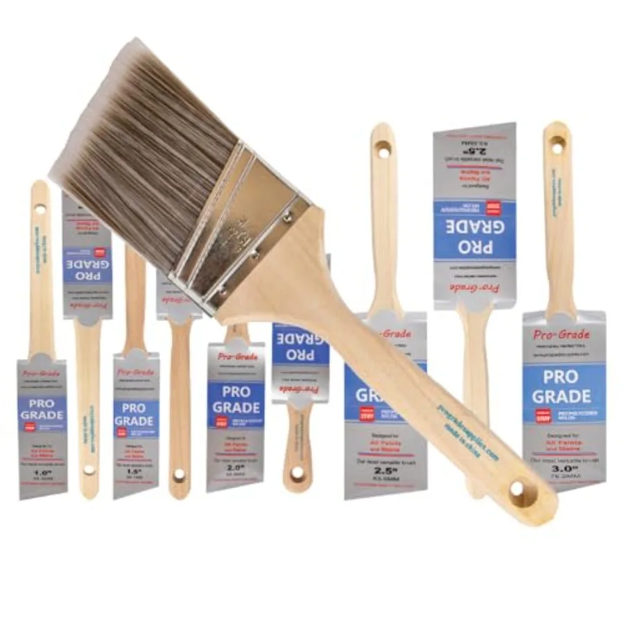 

【Spot goods】10 Pack Pro-Grade Premium Wall/Trim House Paint Brush Set Great for Professional Painter and Home Owners Painting B