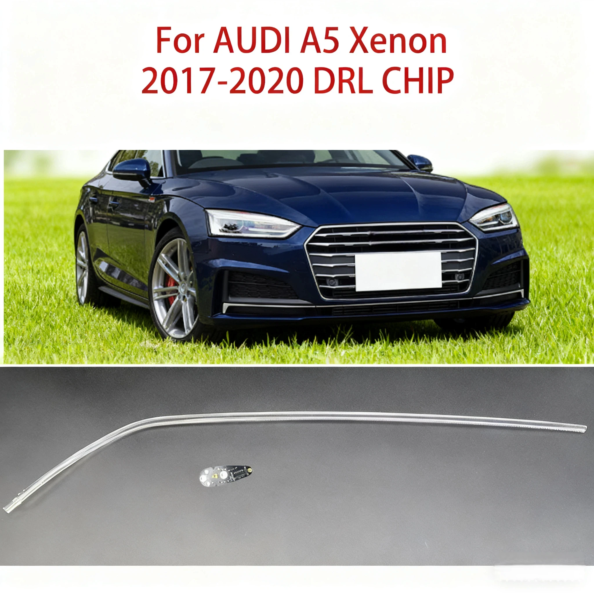 

Car DRL CHIP Light Guide Strip Angel Eye Light Guide Tube Ballast Chip Module Parts White light For AUDI A5 2017-2020 Xenon