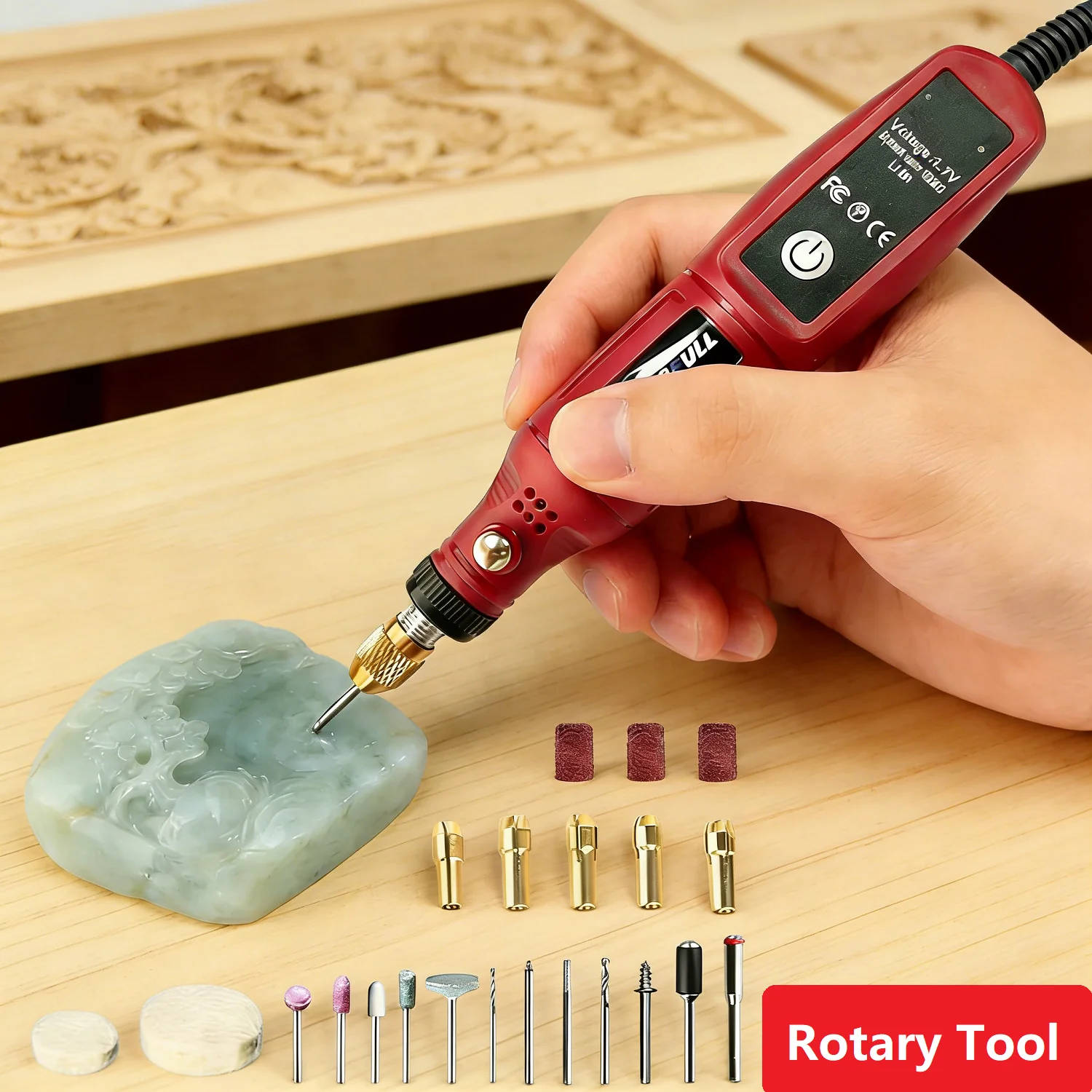 Kit de Herramienta Rotatoria Inalámbrica Mini, Pulidora Eléctrica Recargable de 3.7V, Pulidora de Uñas para Bricolaje, Grabado, Lijado y Corte