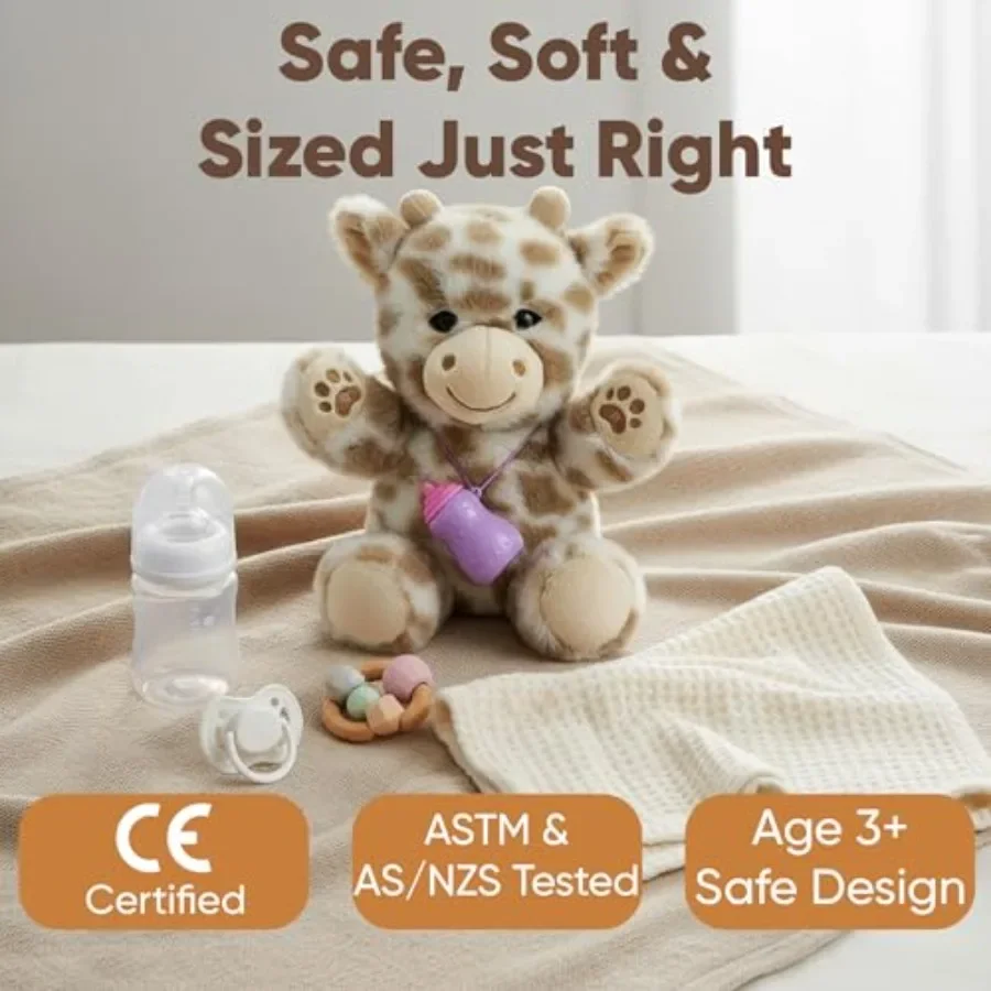 التفاعلية محشوة الحيوان الزرافة الحديث ألعاب من نسيج مخملي مع الموسيقى تسجيل صوتي اللمس تغذية محاكاة الغناء الحيوانات المحشوة