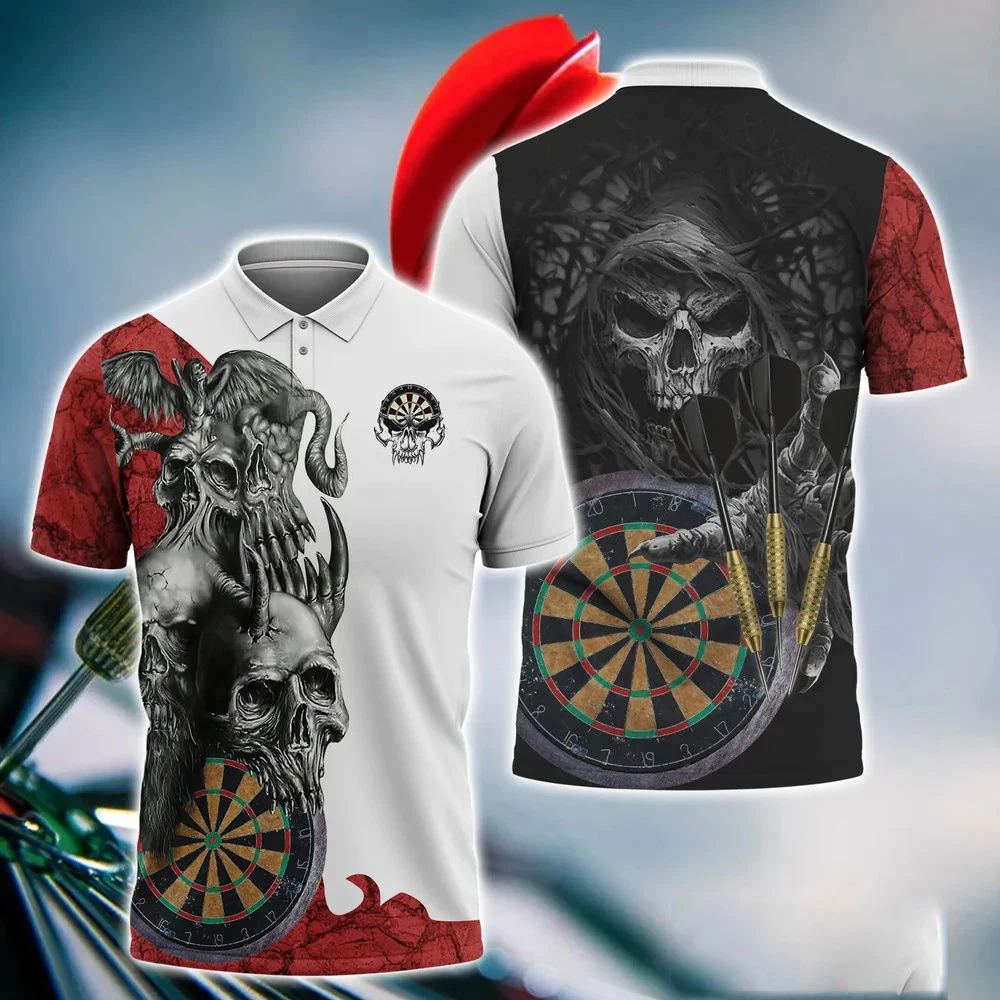 Fashion Dart Turntable Graphic Men Polo T Shirt 3D Harajuku Custom Print Tops Casual Lapel Button Shirts Loose Short Sleeve