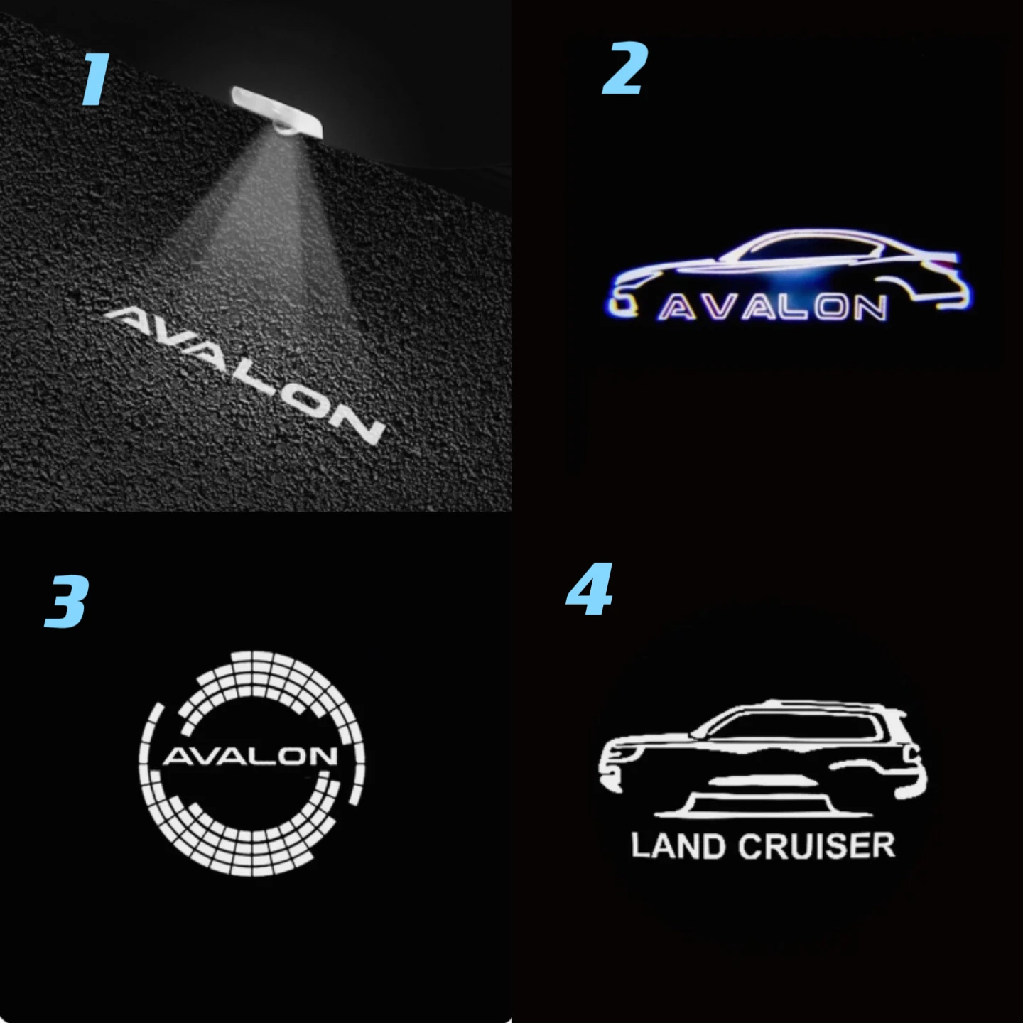 2 pcs For Toyota AVALON Logo Light AVALON Ghost Shadow Light Carpet Car Door LED For Toyota AVALON Car Styling