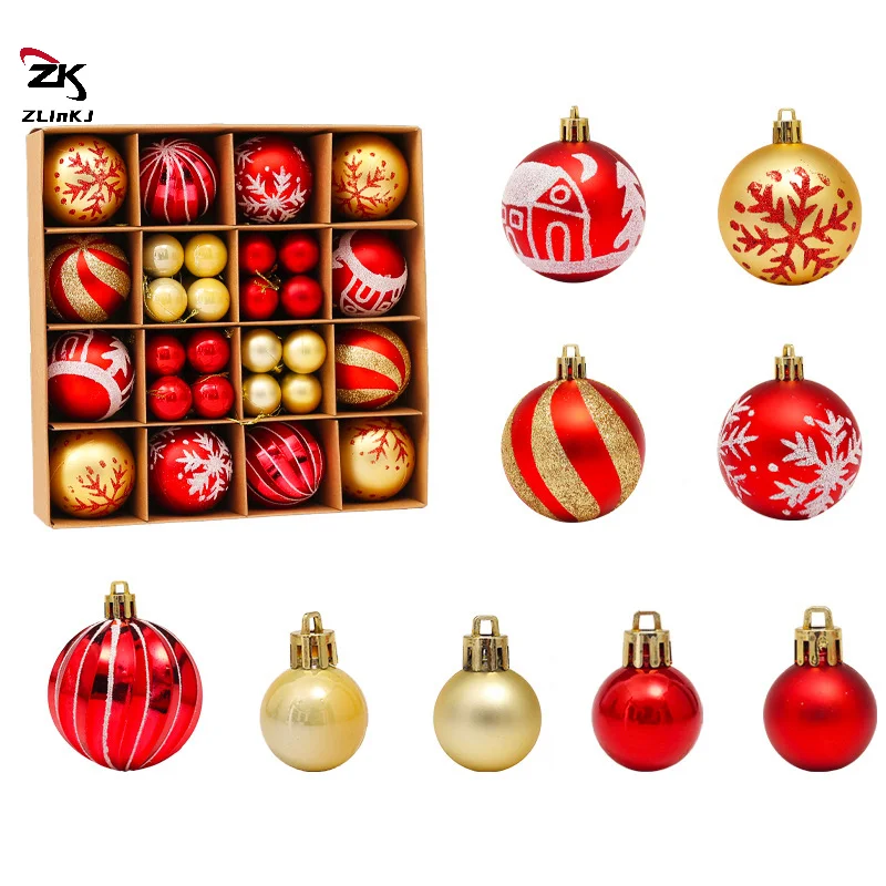 42/44Pcs Christmas Xmas Tree Ball Bauble Hanging Home Party Ornament Decor Tree Decoration Balls Party Hanging Pendant