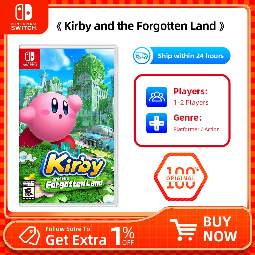 Nintendo Switch - Kirby and the Forgotten Land - Games Physical Cartridge for Switch OLED