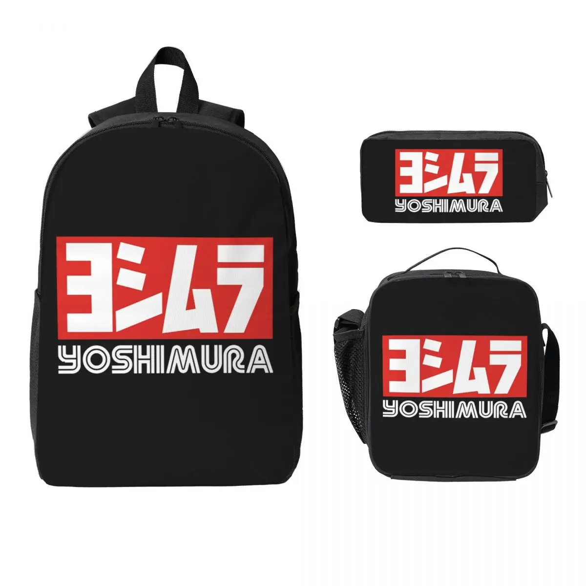 

Yoshimura Japanese Motorcycle Exhaust Backpack BookBag School Bag Computer Shoulder Bags 3ps Insulated Lunch Bag Pencil Case
