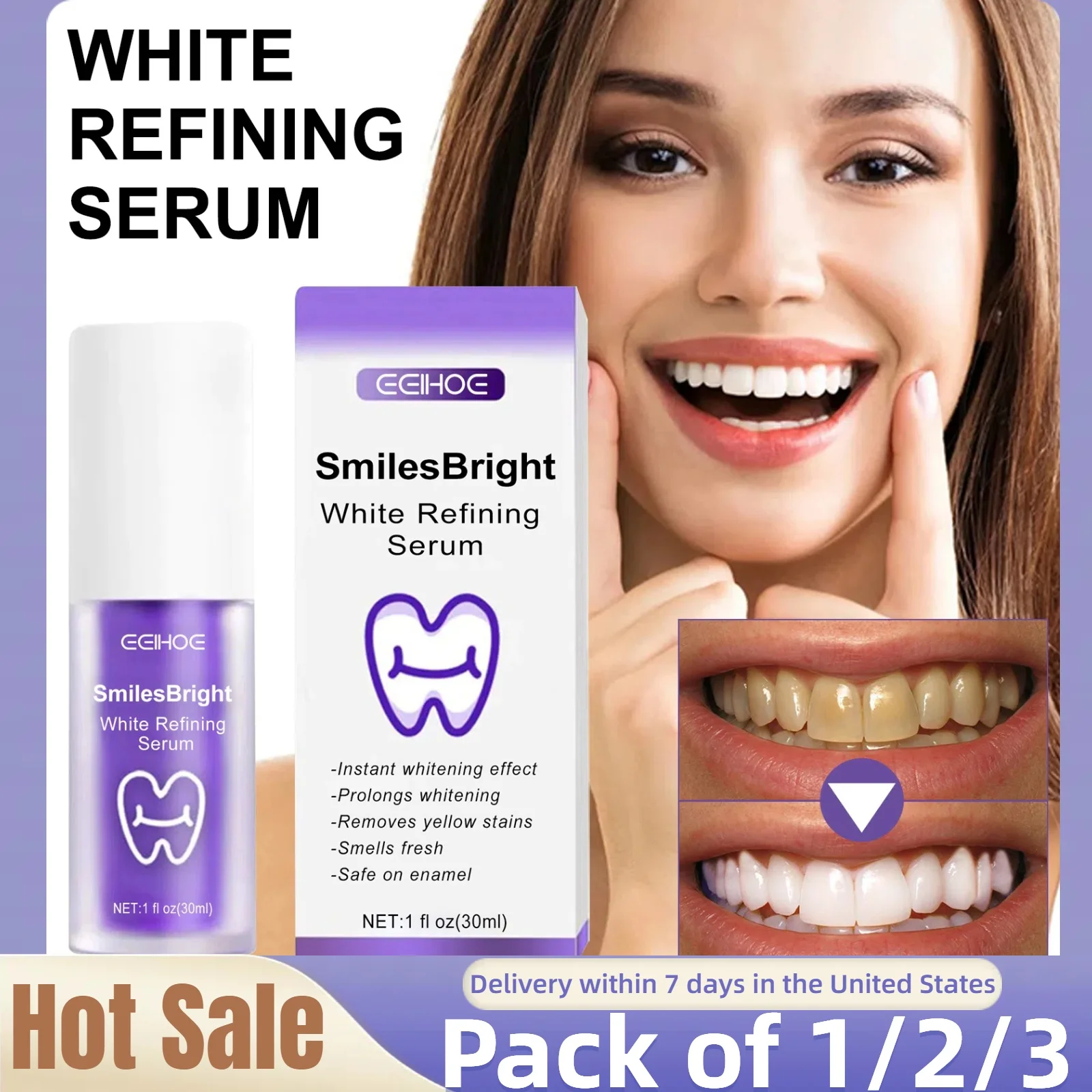 Purple Whitening Toothpaste Clean Stains & Odor Brighten Teeth & Gums Purple Toothpaste Remove Tartar Clean Oral Hygiene