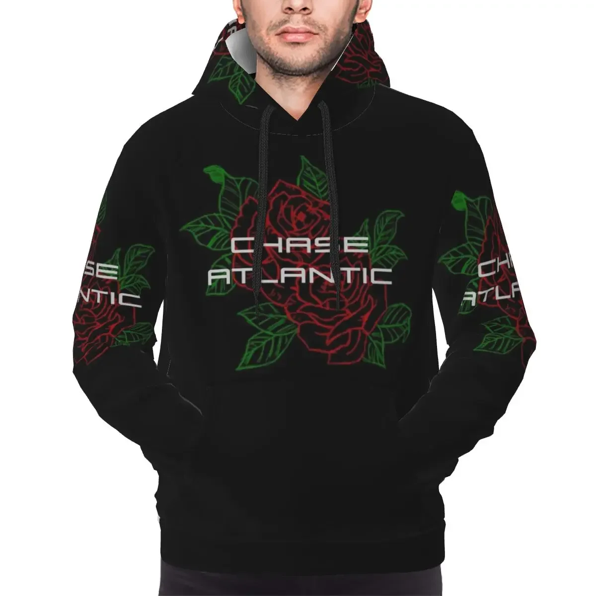 Chase Atlantic Rose Logo Hoodies Harajuku Pullover Autumn Winter Men Women Sweatshirts Long Sleeve Tops