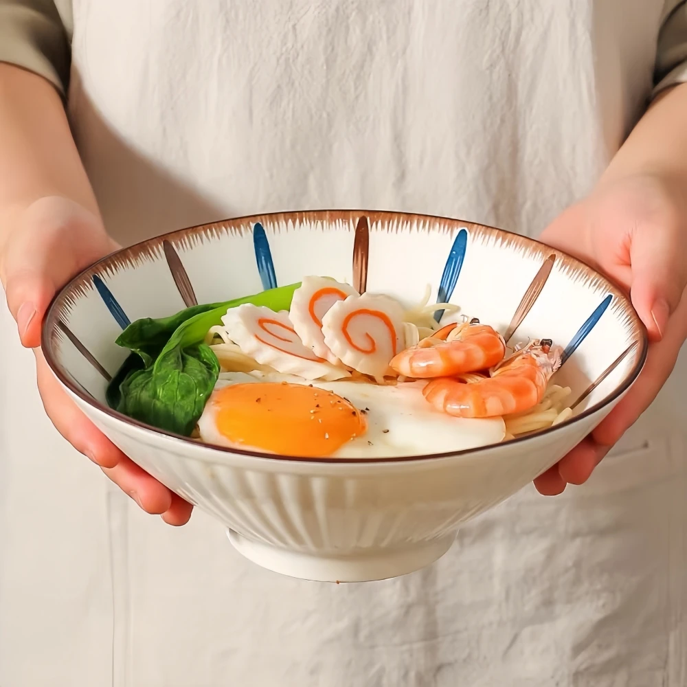 Japanese bucket bowl household premium sense ramen bowl 8 inch
