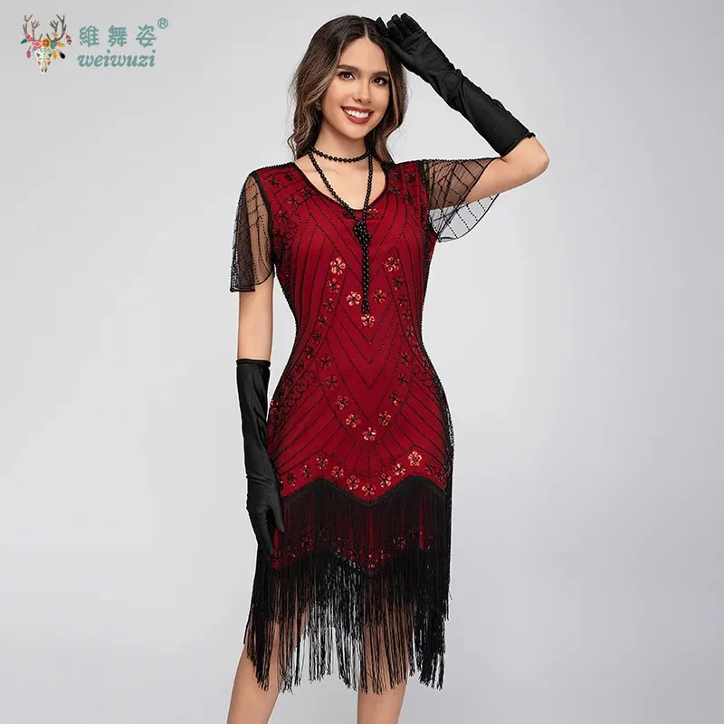 2025 новейший стиль, ретро, Гэтсби, бальное вечернее платье с кисточками, блестящие бусины ручной работы, вышивка, цветочный узор, бальное вечернее платье