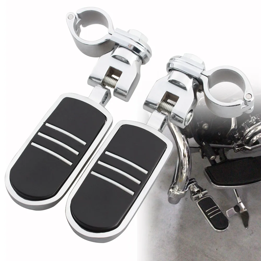 

1Pair Adjustable Foot Pegs Motorcycle Footrest For Harley And Any Bikes Custom Applications With 1" To 1-1/4"