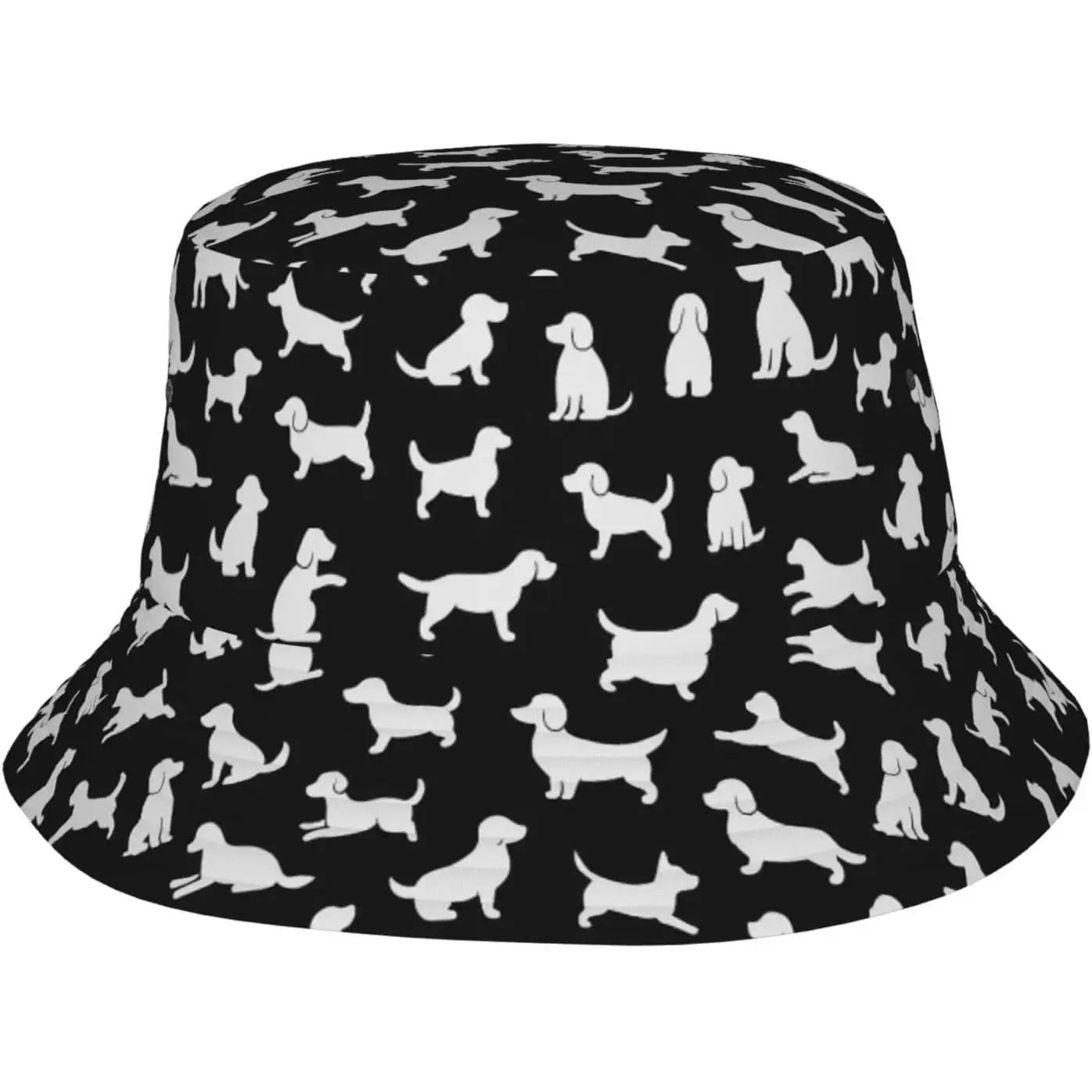 

Кепка-панама с принтом силуэта собаки, унисекс, летняя, с защитой от УФ-излучения, повседневная, для любителей собак, рыбацкая шляпа