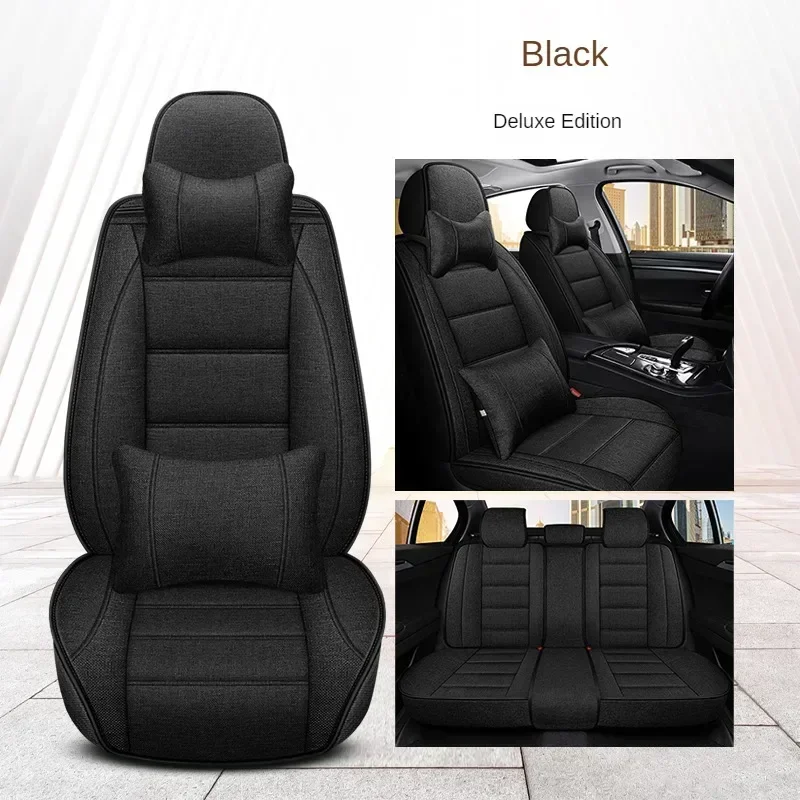 Universal Style Full Coverage Flax Car Seat Cover for CADILLAC CTS ATS CT6 XTS Escallade XT5 SRX DTS Car Accessories