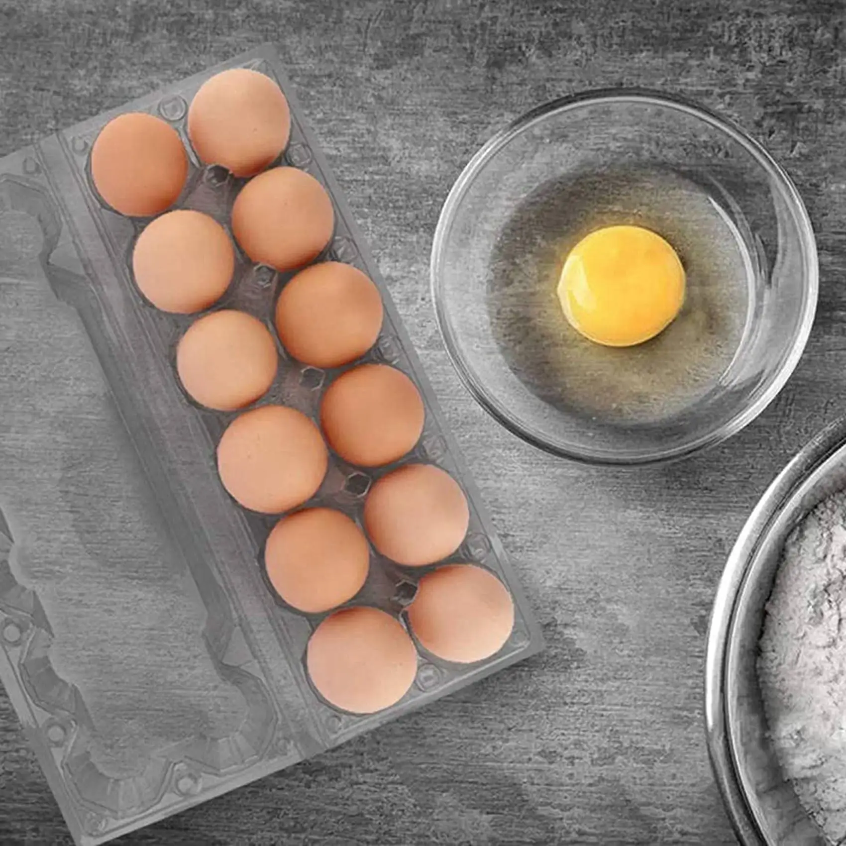 

A36T-48Pcs Plastic Egg Cartons Bulk Clear Chicken Egg Tray Holder For Family Pasture Chicken Farm Business Market- 12 Grids