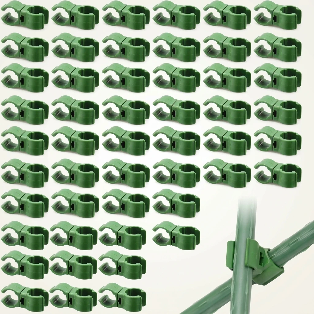 50Pcs Plant Support Universal Plastic Clips Plant Support Rods Connectors Rotatable Clips Garden Fixtures For Climbing Plants