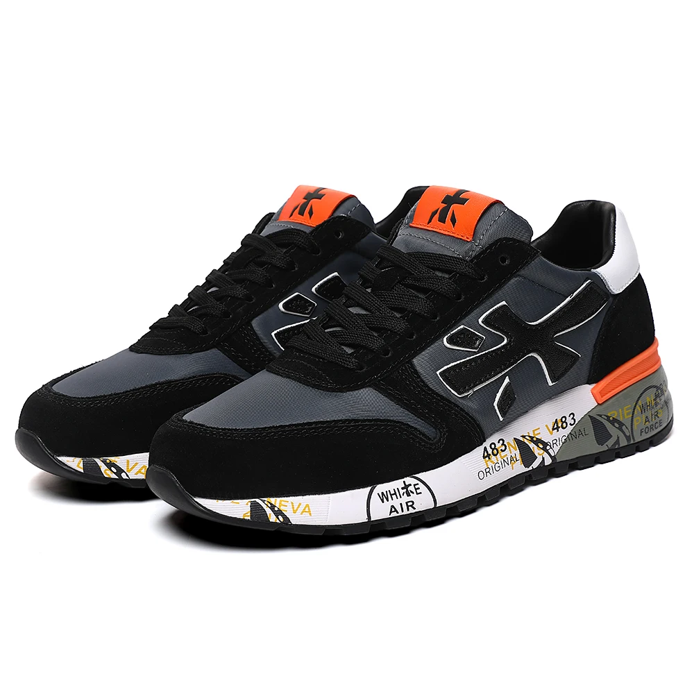 PREMIATA Men's Casual Sneakers Shoes New  orange Fashion Breathable Running Sports Shoes Fashion Sneakers for Men Premiata