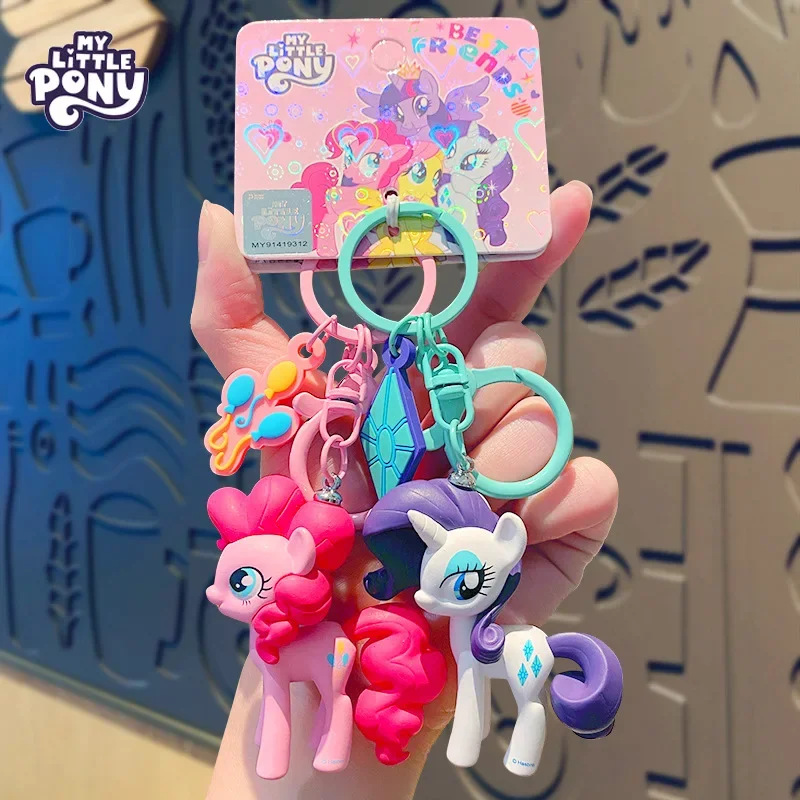 Llavero con colgante para bolso escolar de coche My Little Pony, llavero Kawaii Twilight Sparkle Pinkie Pie Rainbow Dash, llavero de dibujos animados, regalo de cumpleaños