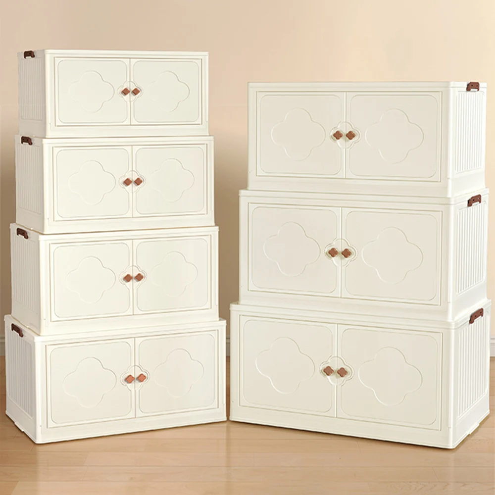 Spliced Storage Bins Organization Collapsible Closet Cabinet Sorting Wardrobe Double Open Design Folding Organizing Box