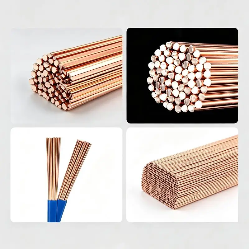 【MA】Phosphor Coppers Welding Rod 50/40cm Round&Flat Electrode For Brazing Soldering Electrical Mechanical Repair