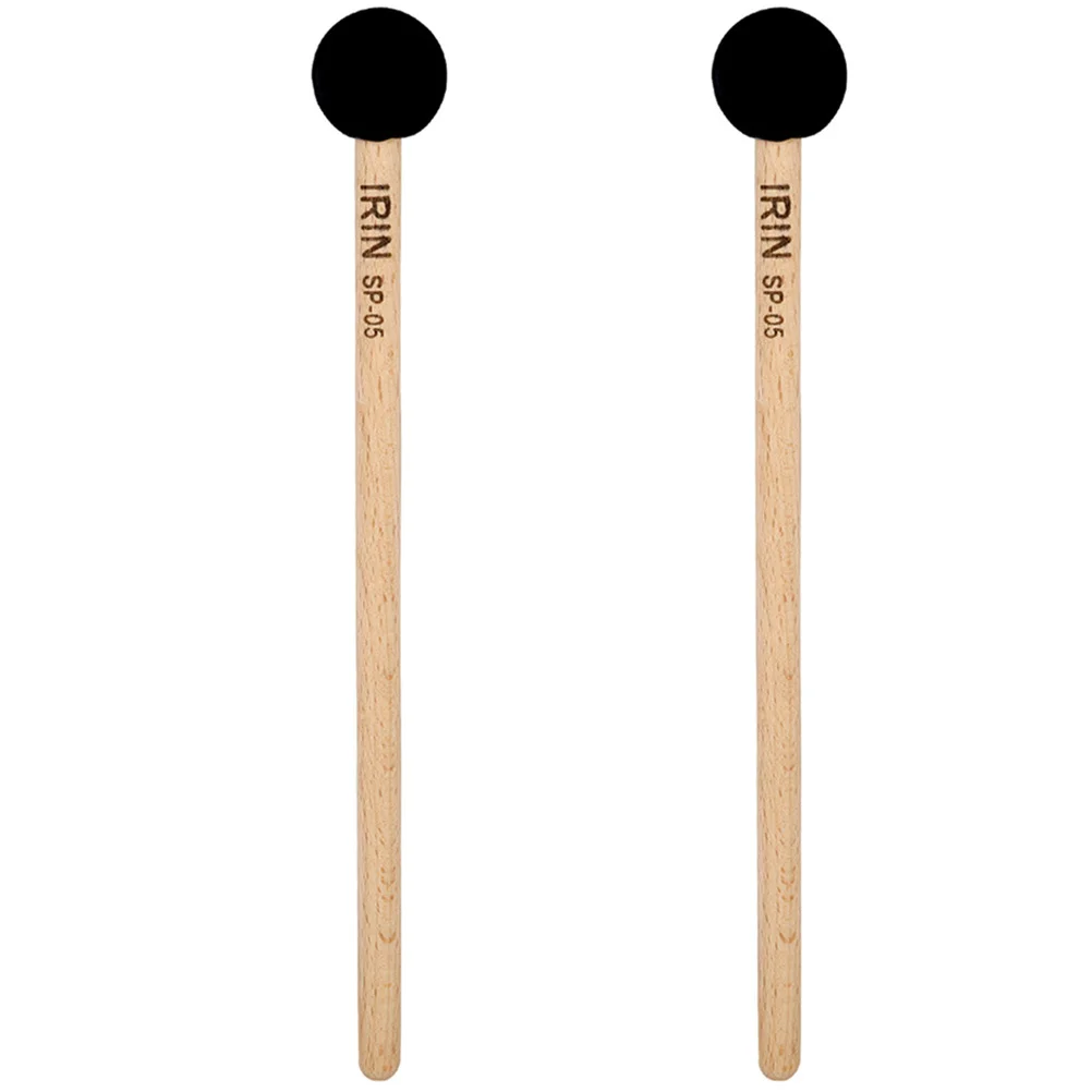 

2Pcs Solid Drum Mallet Rubber Head Beech Wood Handle Comfortable Grip Percussion Drumsticks for Kits Bass Drums