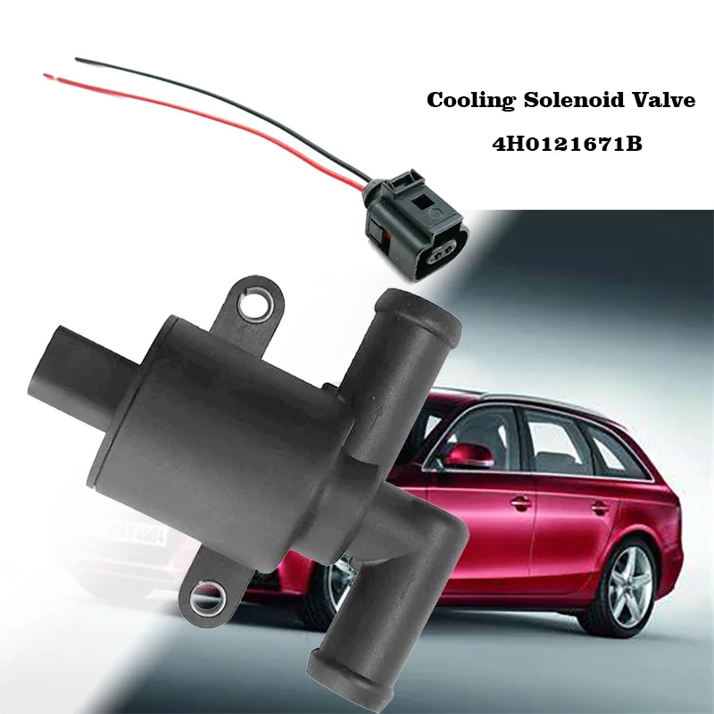 1J0973702 with line new cooling solenoid valve  For AUDI A4 A5 A6 C7 A7 A8 Q5 VW Golf 7 Passat B8 4H0121671D 4H0121671B