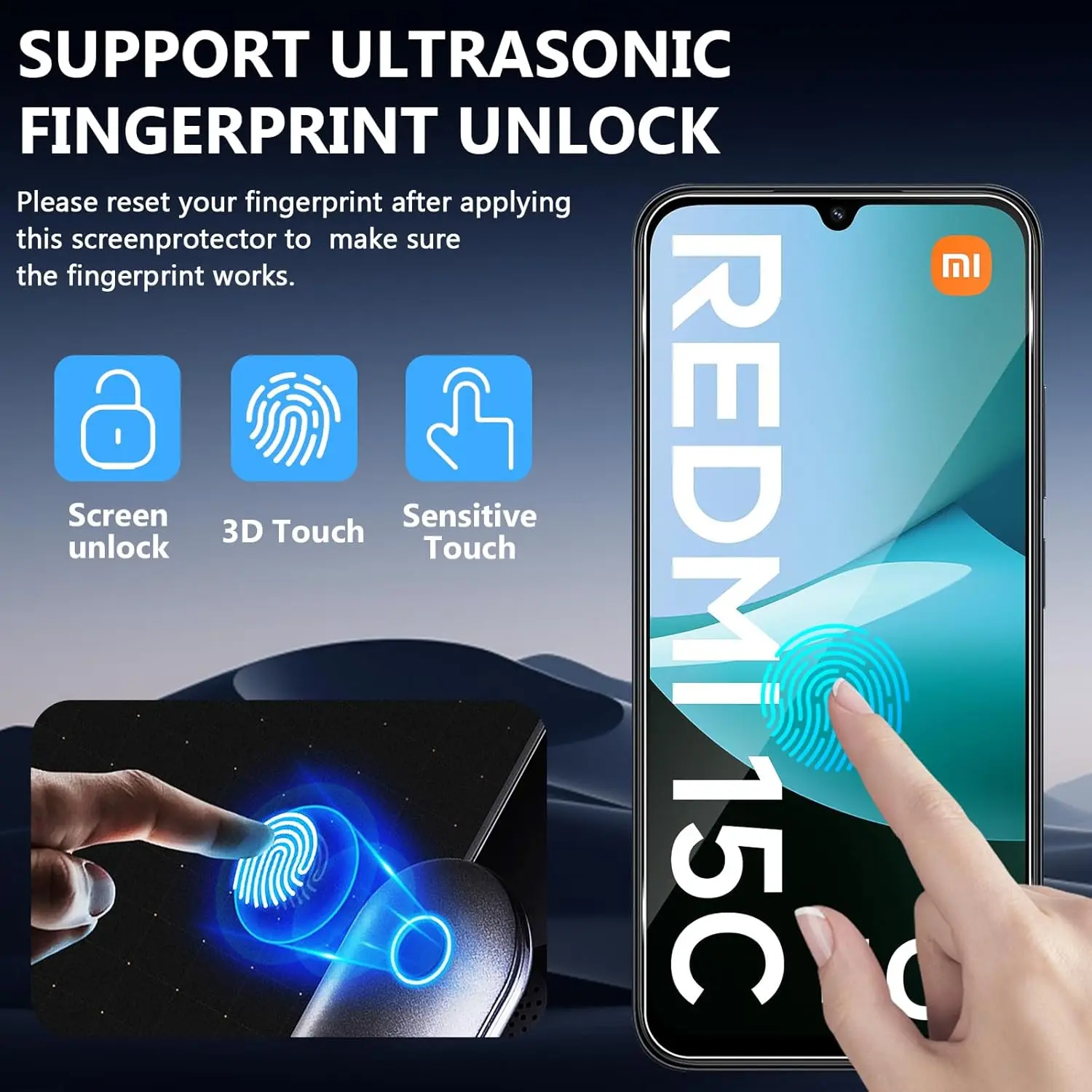 For Xiaomi Redmi 15C 4G/5G HD Tempered Glass Film