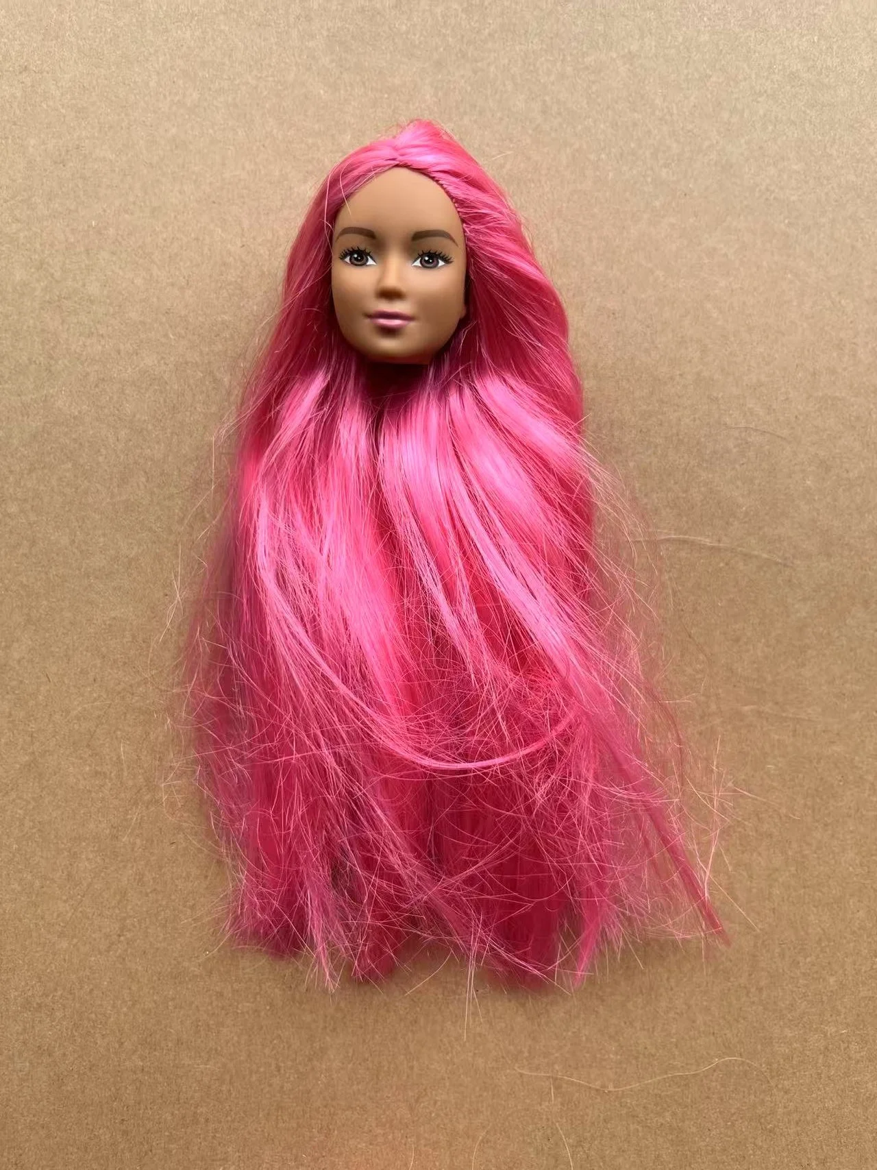 1/6 رؤوس دمى وجه نادر ألعاب على شكل جلد أبيض أو بني وشعر طويل ملون لجامعي الدمى ملحقات أجزاء الدمى للفتيات