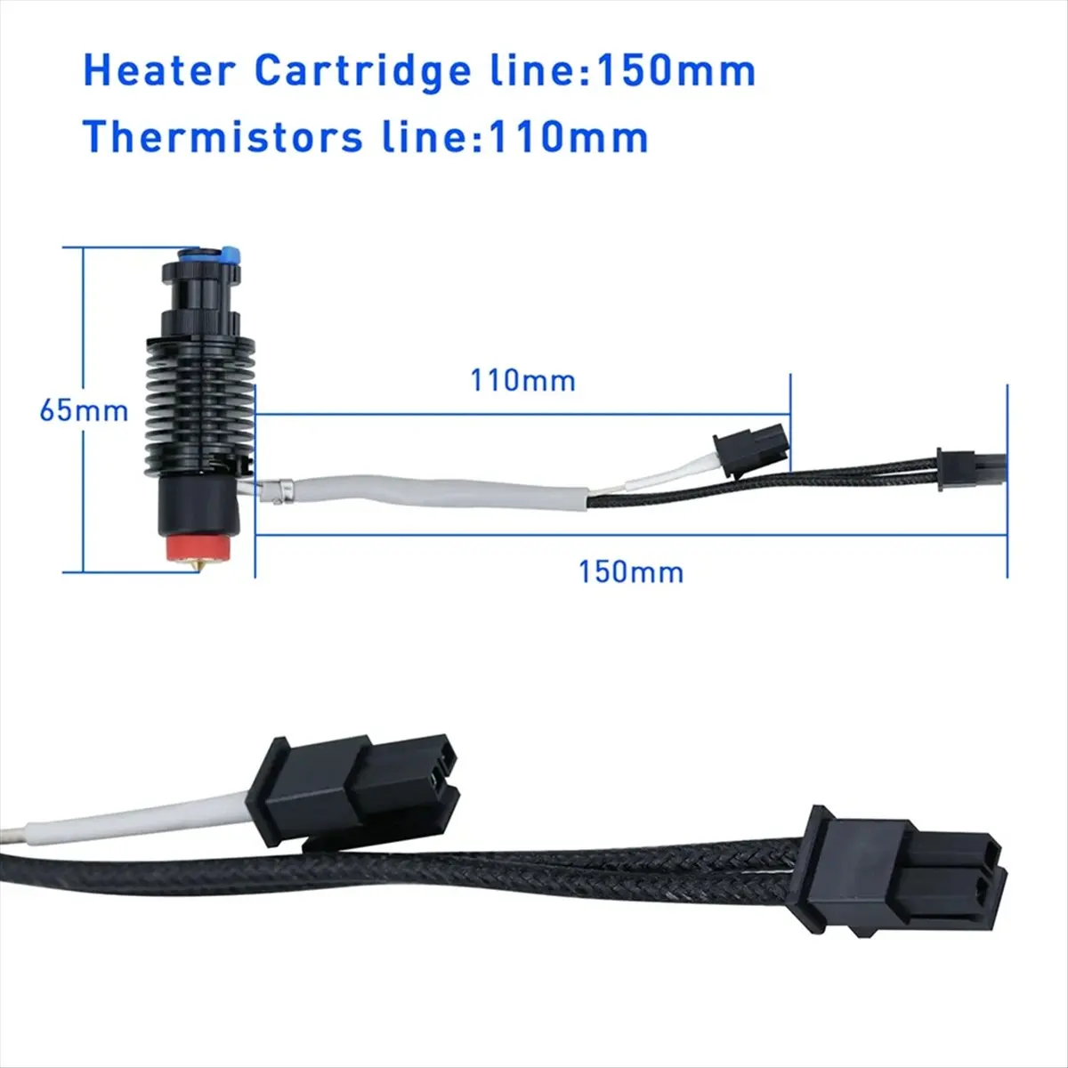 

[A90P] For E3D Revo Hotend Kit V6 Radiator Brass Nozzle Ceramic Heating Core 104Nt Thermistor for E3D Revo 3D Printer Parts