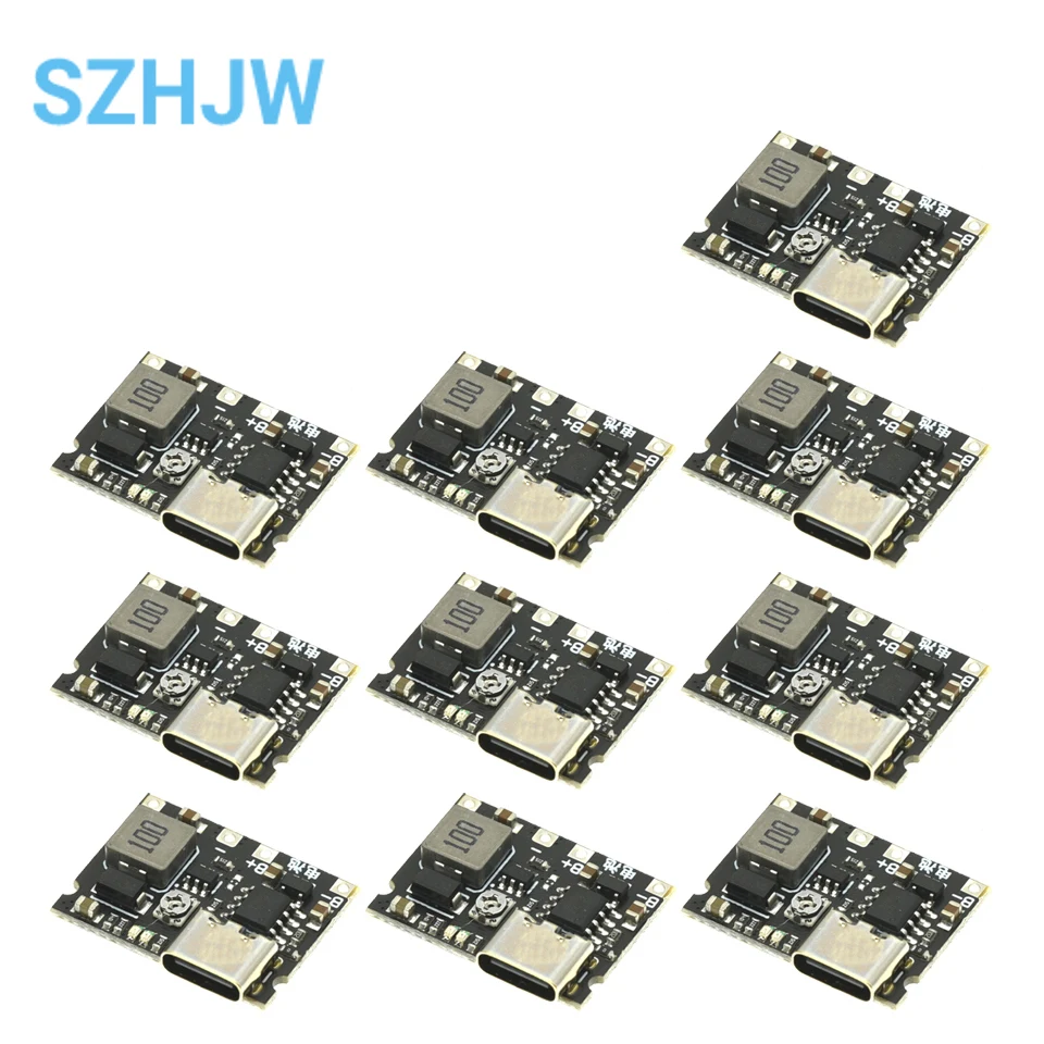 1/10pcs 3.7V To 9V 2A DC-DC Step Up Boost Module 18650 Lithium Battery Charging Discharging Board Type-C Booster Converter